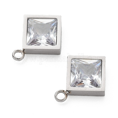 Подвеска из нержавеющей стали 304 со стразами STAS-Z009-15P-1