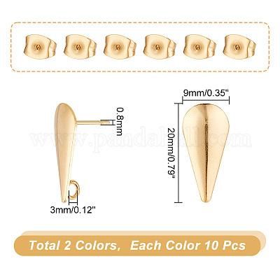 Фурнитура для сережек-гвоздиков из нержавеющей стали 304 STAS-UN0003-10-1