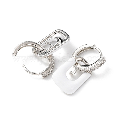 Фурнитура для серег-подвесок из латуни с микропаве из прозрачных кубических цирконий EJEW-A149-01B-P-1