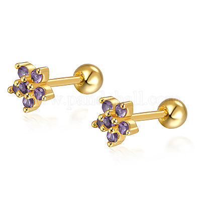 S925 серьги-гвоздики из стерлингового серебра в форме цветка DY0741-7-1