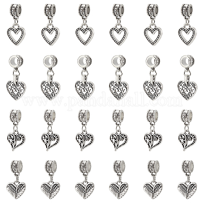 32шт 4 стиля сплава европейские висячие подвески в тибетском стиле FIND-UN0015-62-1