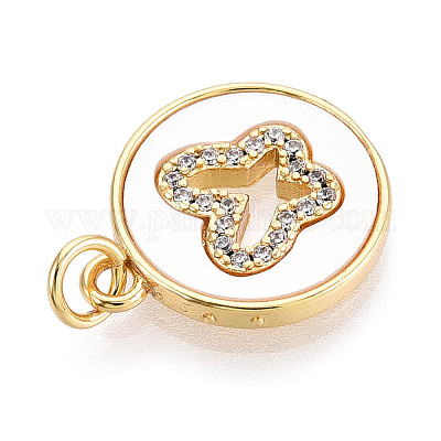 Латунные микропаве прозрачные подвески с фианитом KK-N268-72G-1