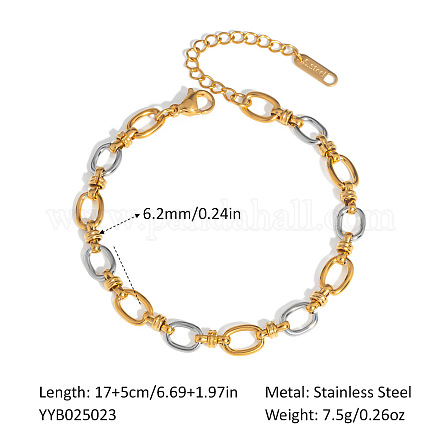 Браслеты из нержавеющей стали с овальными звеньями для женщин QE8040-3-1