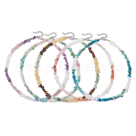 Ожерелья из бисера с натуральным розовым кварцем NJEW-JN05099-1