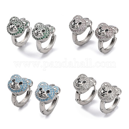 Серьги-кольца из латуни с кубическим цирконием для женщин EJEW-K245-02P-1