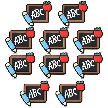 10 шт. силиконовые бусины с рисунком в виде букв на школьной доске JX885A-1