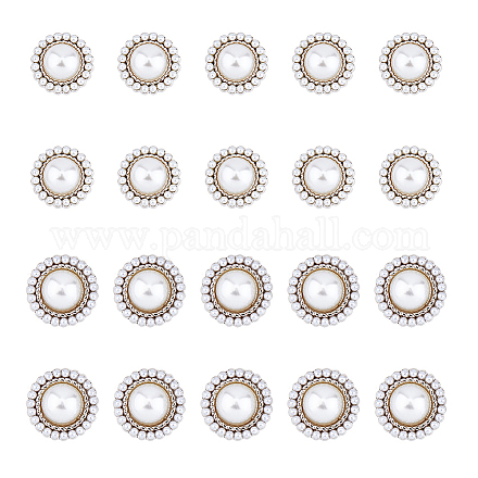 20 шт. 2 стильных пуговицы из АБС-пластика с имитацией жемчуга на ножке BUTT-DC0001-06P-1