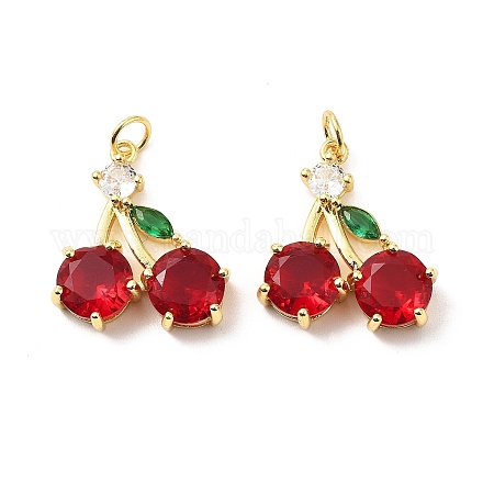 Черри латуни микро проложить Цирконом подвески KK-L237-021G-01-1