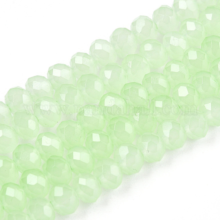 Запекание расписных стеклянных бусин с имитацией нефрита DGLA-A034-J8MM-A03-1