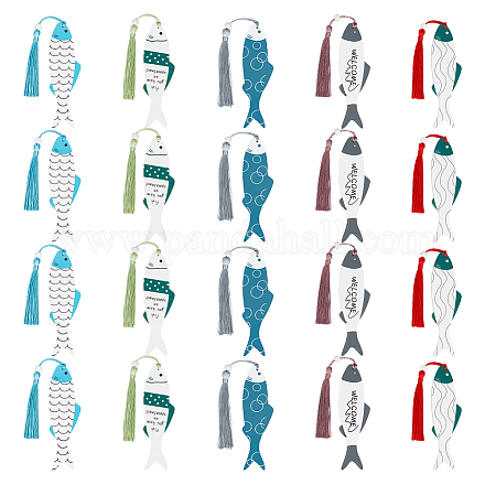 20 шт. деревянные закладки 5-х цветов AJEW-PH0005-02-1