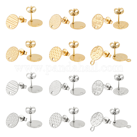 24 шт. 12 стиля ионного покрытия (IP) 304 нержавеющая сталь серьги-гвоздики фурнитура STAS-UN0043-26-1