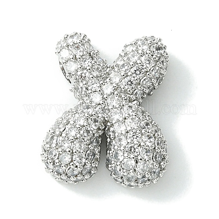 Подвески из латуни с покрытием из прозрачного кубического циркония KK-S378-01P-X-1