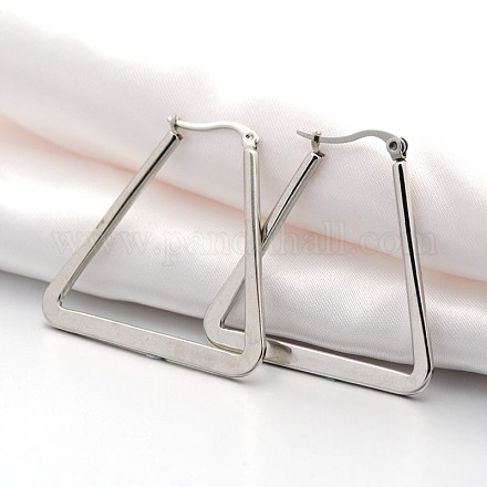 Серьги-кольца из нержавеющей стали марки 304 EJEW-P066-46C-1