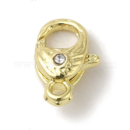Латунный микро pave прозрачный кубический цирконий лобстер KK-K371-11B-G-1