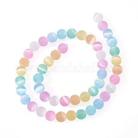 1 нить бусины из натурального селенита&nbsp;G-TA0002-88B-1