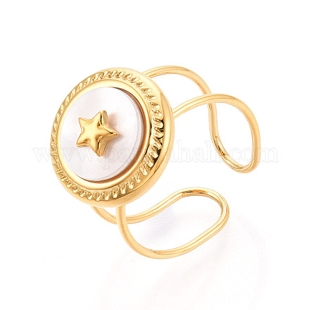 Ионное покрытие (ip) 304 нержавеющая сталь регулируемые открытые манжеты кольца для женщин RJEW-N050-01G-1