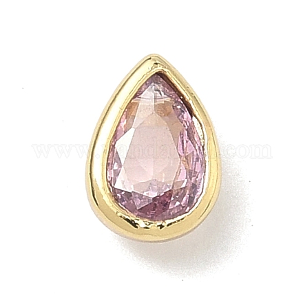 Кабошоны из кубического циркония в форме капли из латуни с микропаве&nbsp;KK-P345-13G-B01-1