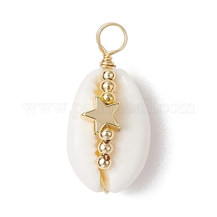 Подвески из натуральной медной проволоки из ракушек каури PALLOY-JF02932-03-1