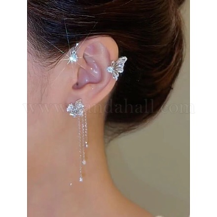 Модные латунные серьги-каффы с кисточками WGDF8A9-11-1