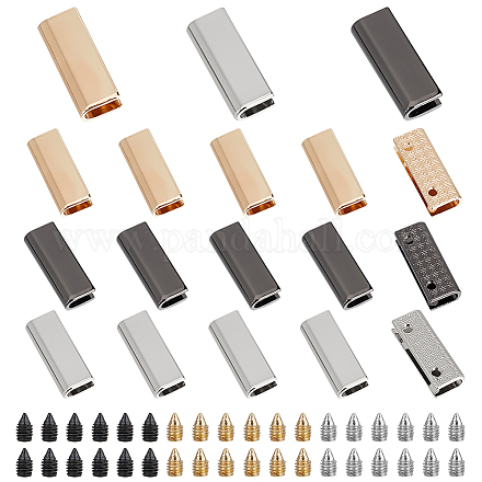 18 шт. 3-цветные пряжки из цинкового сплава для декоративных краев сумок&nbsp;FIND-WR0008-66-1