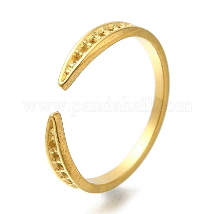 Ионное покрытие (ip) 304 нержавеющая сталь открытые манжетные кольца компоненты RJEW-U017-32G-1