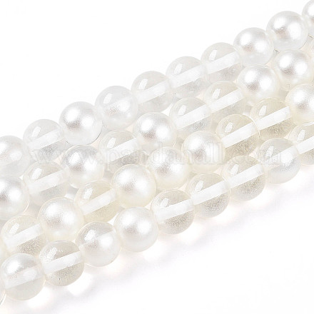 Запекание окрашенные прозрачные стеклянные бусины нити DGLA-N011-10mm-01-1