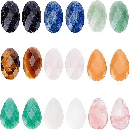 Кабошоны из натуральных и синтетических драгоценных камней G-FH0001-46-1