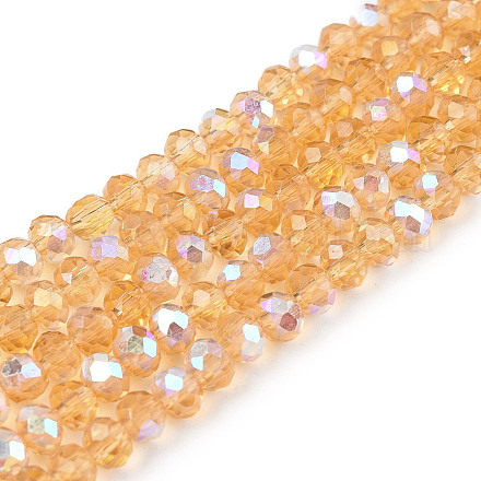 Стеклянные бусины с гальваническим покрытием  EGLA-A044-T3mm-L23-1