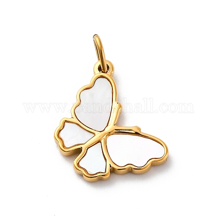 Подвески из натуральной белой ракушки из нержавеющей стали 304 STAS-I331-03G-1