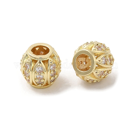 Реечное покрытие латунь микро паве кубический цирконий европейские бусины KK-F866-08G-1