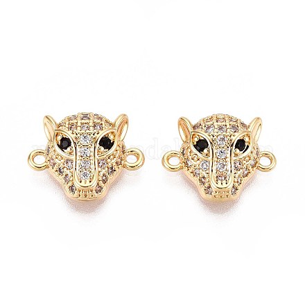 Подвески-коннекторы из латунных микрофибрилл с прозрачными и черными кубическими цирконами KK-T074-87G-1