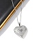 Anti-Tarnish 304 Stainless Steel Heart Locket Pendant Cable Chain Necklaces for Women, Stainless Steel Color, 15.75~17.72 inch(40~45cm), pendants: 29x29x7mm, inner diameter: 20x21mm