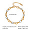 Stainless Steel Oval Link Chain Bracelets for Women, Golden & Stainless Steel Color, 6-3/4 inch(17cm)