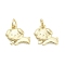 Brass Charms, Long-Lasting Plated, Rack Plating, Lead Free & Cadmium Free, Ion Plating(IP), with Jump Ring, Real 18K Gold Plated, Dog, 9.5x9.5x2mm