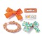 Cloth Accessories Set, Hair Tie & Alligator Hair Clips & Snap Hair Clips, Bowknot & Rectangle, Orange, 13~19mm, Inner Diameter: 38~50mm, 5pcs/bag
