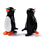 Handmade Lampwork Home Decorations, 3D Penguin Ornaments for Gift, Black, 28.5~32x29~32x50.5~52mm