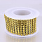 8 Rows Plastic Diamond Mesh Wrap Roll, Rhinestone Ribbon, with Spool, for Wedding, Birthday, Baby Shower, Arts & Crafts, Gold, 40x1mm, about 6.56 Feet(2m)/roll