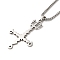 Non-Tarnish Cross Pendant Necklaces, 204 Stainless Steel Box Chain Necklaces, Stainless Steel Color, 23.62 inch(60cm)