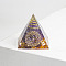 Chakra Theme Orgonite Pyramid Resin Energy Generators, Reiki Natural Amethyst Chips Inside for Home Office Desk Decoration, 30mm
