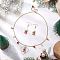 Christmas Bell Alloy Enamel Pendant Necklace & Dangle Earrings Sets, Stainless Steel Jewelry Sets, Golden, 17.80 inch(452mm)