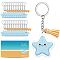 DIY Keychain Making Kits, including Acrylic Pendants, Keychain Rings, Tassel Pendant Decorations and Cardboard Jewelry Display Cards, Star, 84x47mm, 25pcs/set