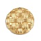 304 Stainless Steel Pendants, Ion Plating(IP), Real 18K Gold Plated, Flat Round, 39.5x1.5mm, Hole: 2.5mm