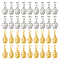 40Pcs 2 Colors Brass Ice Pick Pinch Bails, Mixed Color, 18.5mm, Hole: 5x4mm, 20pcs/color