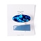 Cellulose Acetate(Resin) and Plasic Alligator Hair Clips, with Golden Iron Findings, Oval & Trapezoid, Steel Blue, 41.5x18x16mm, 2pcs/set