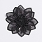 Computerized Embroidery Cloth Sew on Patches, Lace Costume Accessories, Appliques, Flower, Black, 68x4mm