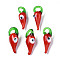 Handmade Lampwork Pendants, Hot Pepper with Evil Eye, Red, 27~29x8~10x10~12mm, Hole: 3.5~5x4.5~5mm