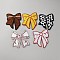 Towel Embroidery Style Cloth Iron on/Sew on Patches, Appliques, Badges, for Clothes, Dress, Hat, Jeans, DIY Decorations, Sport Theme, Bowknot, 83x68x2mm, 5 colors, 1pc/color, 5pcs