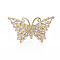 Clear Cubic Zirconia Butterfly Cuff Ring, Brass Open Ring for Women, Nickel Free, Real 18K Gold Plated, US Size 7 3/4(17.9mm)