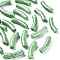 Opaque Crackle Acrylic Beads, Curved Tube, Pale Green, 32x10x8mm, Hole: 1.8mm