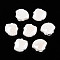 Handmade Porcelain Beads, Shell Shape, Bright Glazed Porcelain, White, 9.5~10x11.5~12x6~6.5mm, Hole: 1.6~2mm